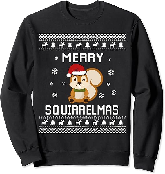 Squirrel Lover Christmas Ugly Xmas Squirrel Sweater Gift Sweatshirt